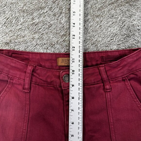 Judy Blue High-Rise Front-Seam Straight Jeans Sz 5/27 Burgandy - Picture 9 of 11